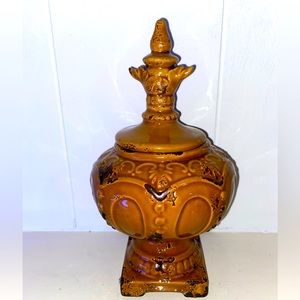 Brown Vase and Lid.